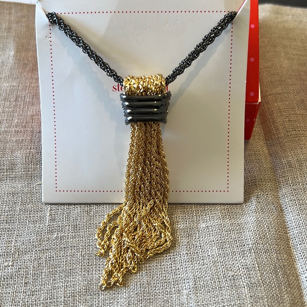 Stella and dot statement necklace long gold tassel. Windsor Tassel Necklace